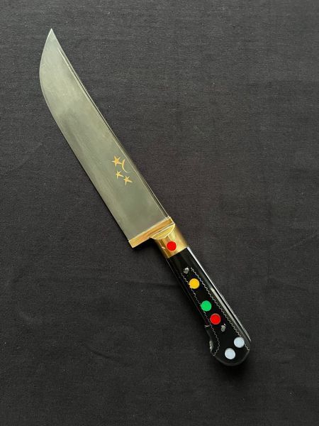 ПЧАК из стали ШХ15, цельный клинок, рукоятка накладки из оргстекла, гарда латунь 140560 фото