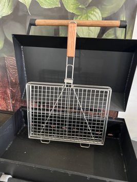 Решетка гриль с ручкой 30*40см  нержавейка 0701 фото
